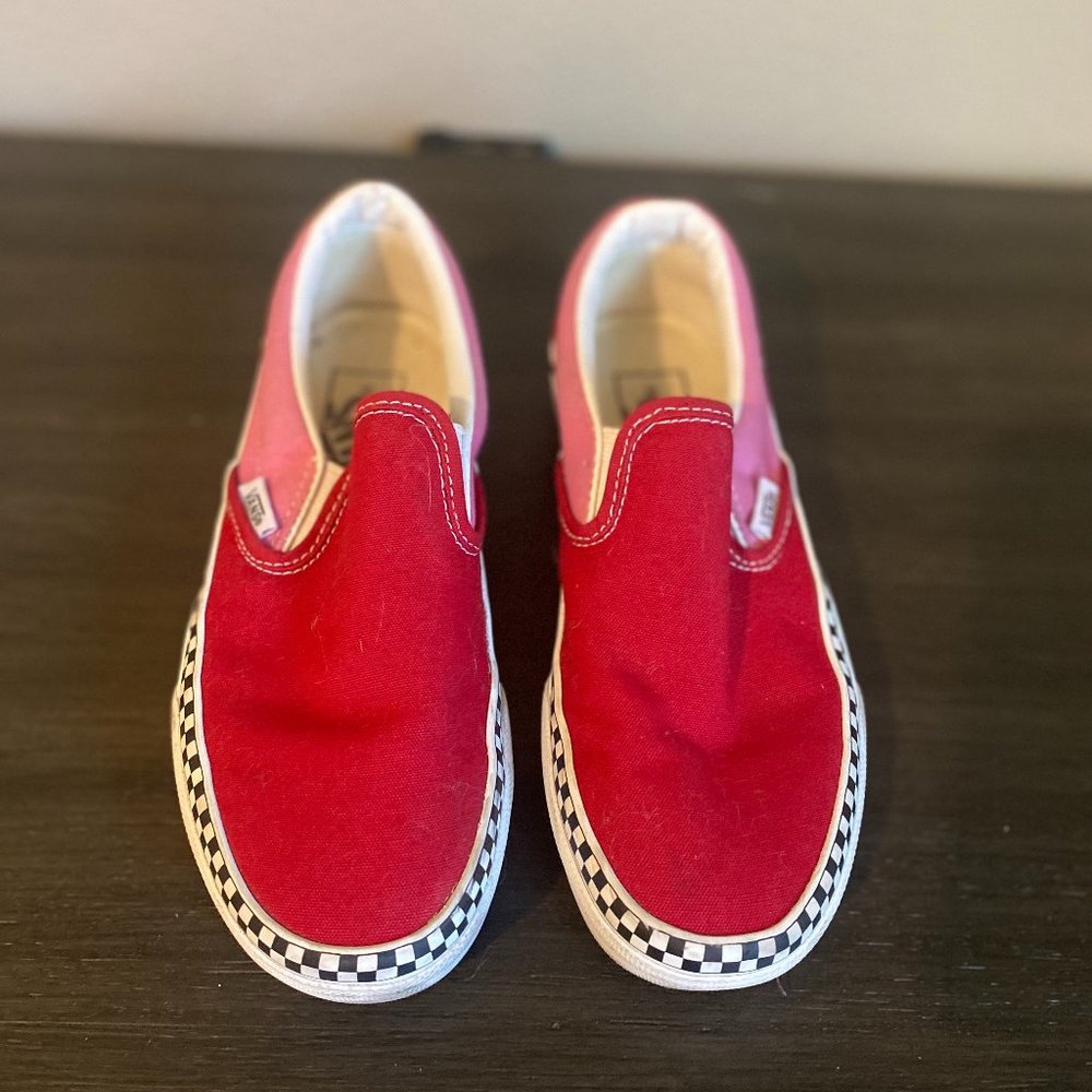 VANS CLASSIC SLIP-ON PLATFORM - 2 TONE/CHILLI PEPPER/FUCHSIA PINK Checker
